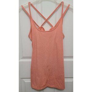 Calia Carrie Underwood Women's Athletic Tank Top Cut Out Strappy Back Peach Sz L